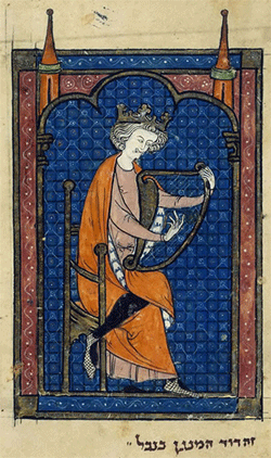 David playing the harp